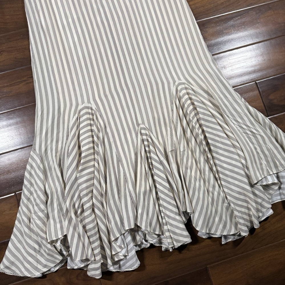 Antonio Melani M.G. Style Size 12 Cream Mallie Striped Maxi Dress Mermaid Hem - Picture 10 of 13